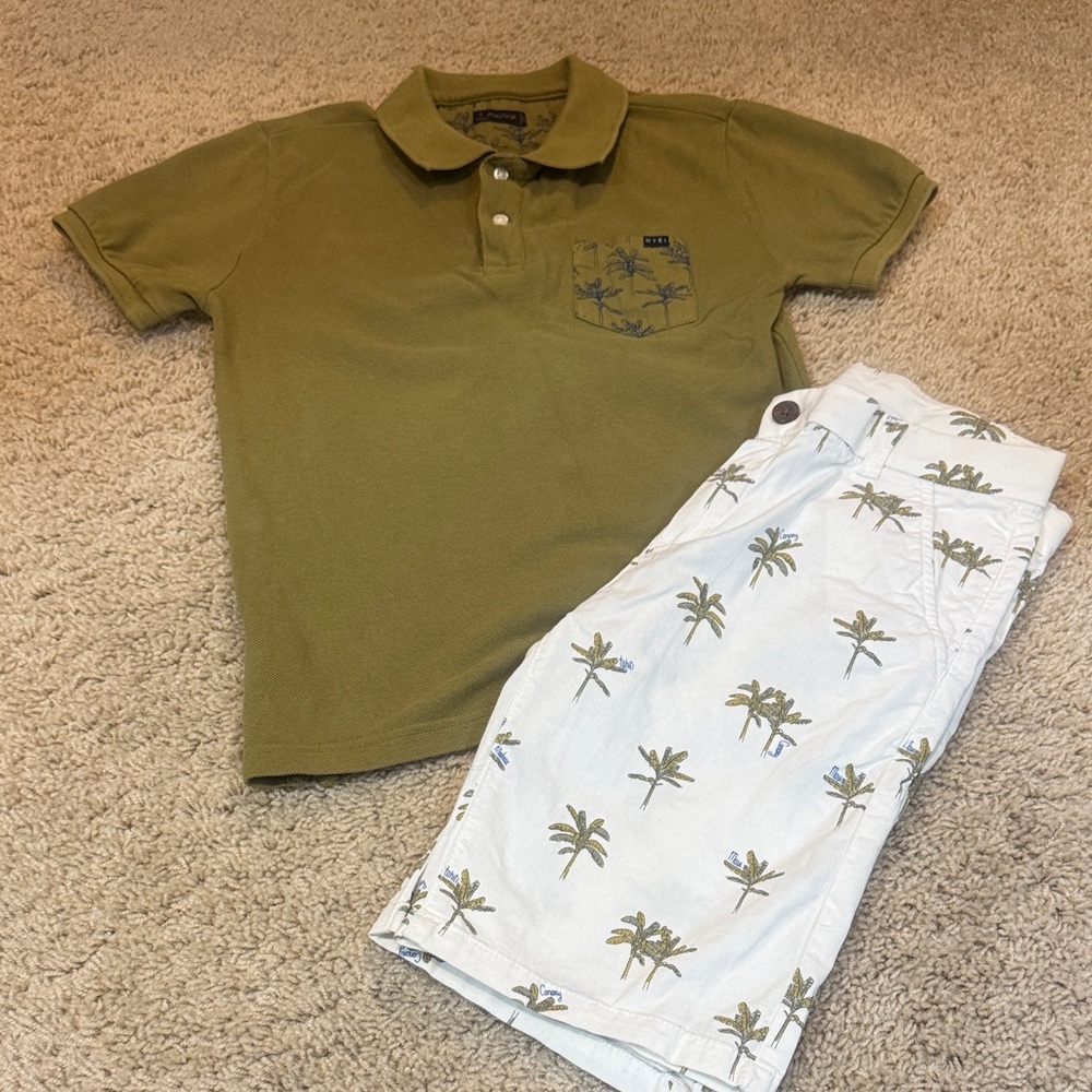 Mayoral Boys’ Olive Green Polo with Matching Shorts